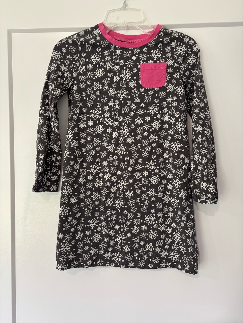Gymboree Grey Winter Snowflake Long Sleeve Dress Sz 8